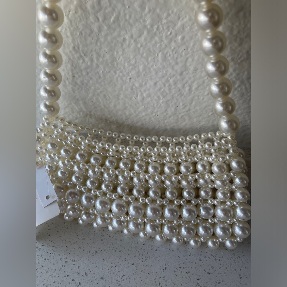Vintage Inspired Faux Pearl Beaded Mini Bag
